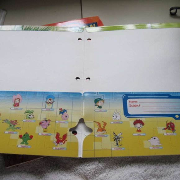 2 Digimon 3 Hole Folders Japanese Animation Anime School Digital Monsters 1999 - Picture 3 of 14
